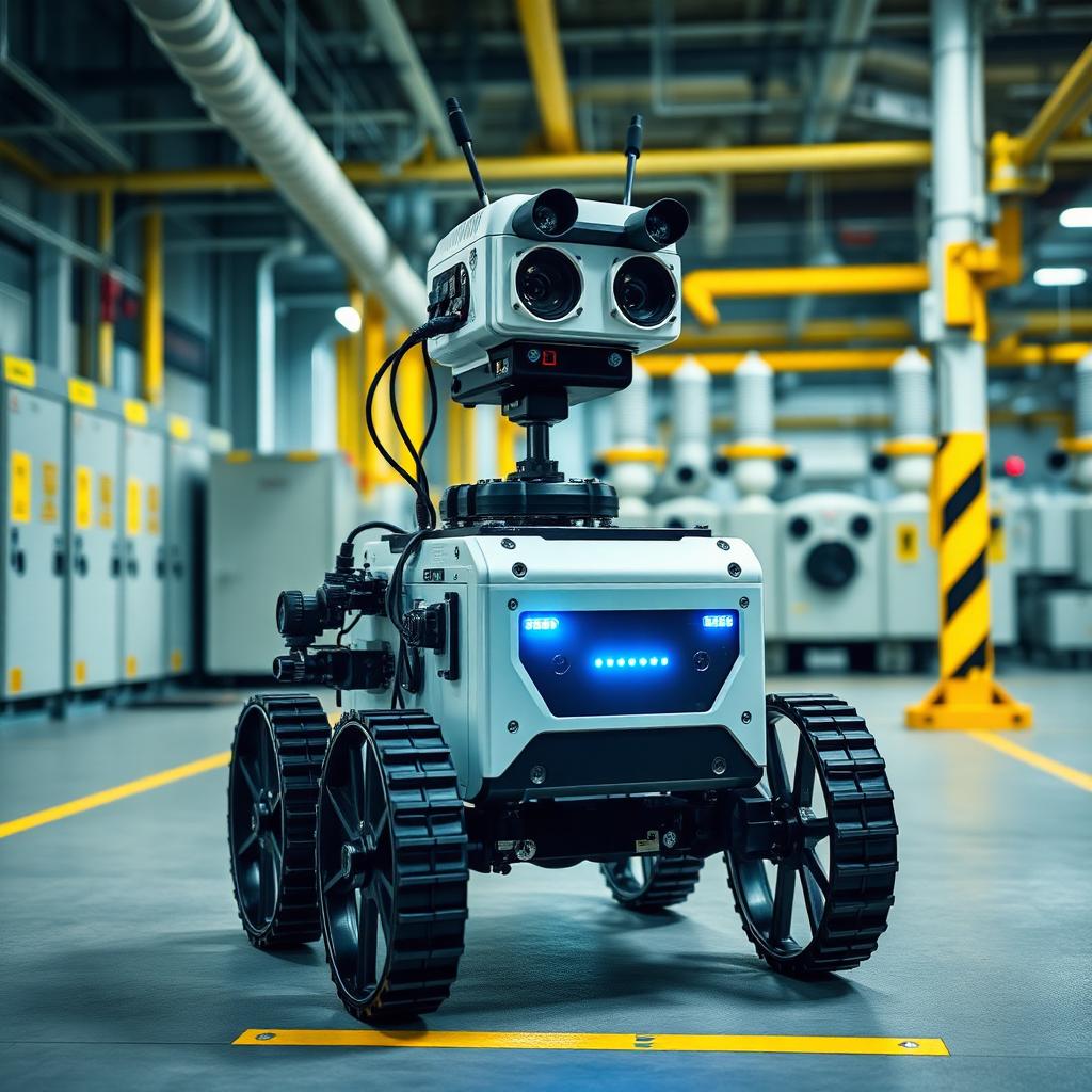 Industrial inspection robot patrolling power substation