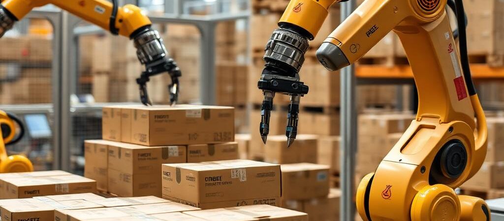 Robotic case packing and palletizing