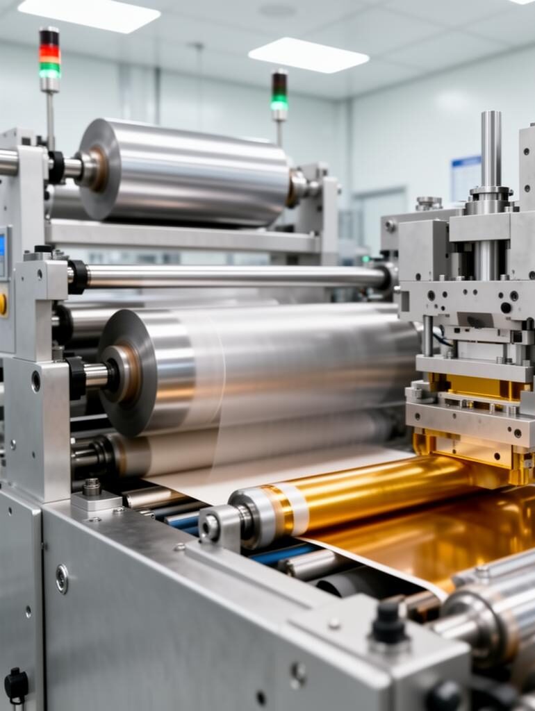 Industrial machine applying coating process