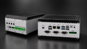 AX-238BT industrial PC driving four independent displays