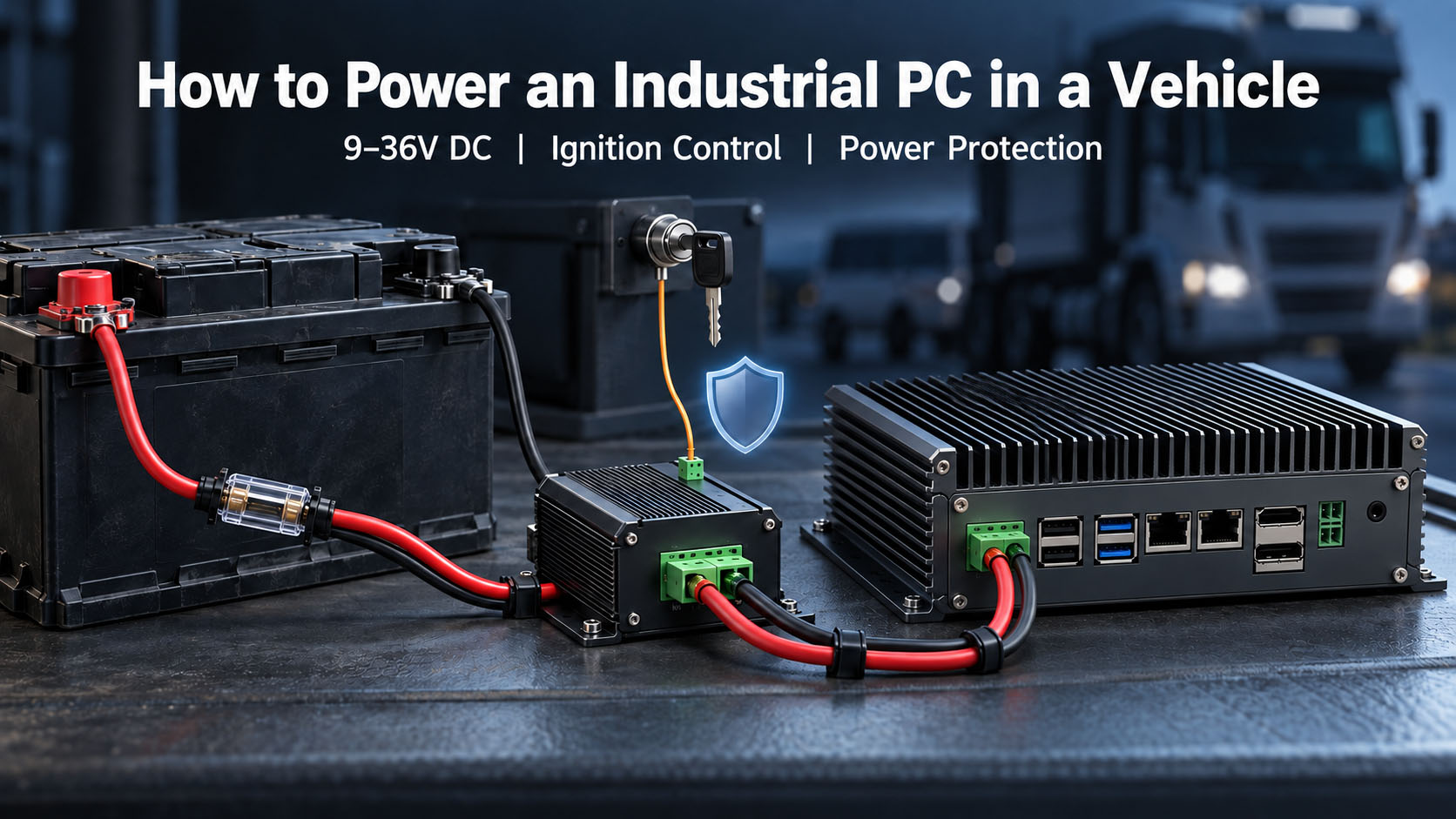 how to power an industrial PC in a vehicle