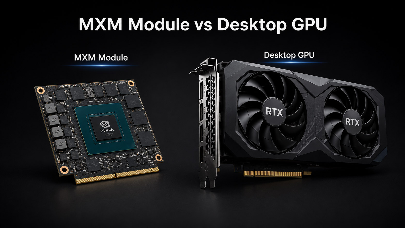 MXM GPU module versus desktop PCIe graphics card for an edge AI computer