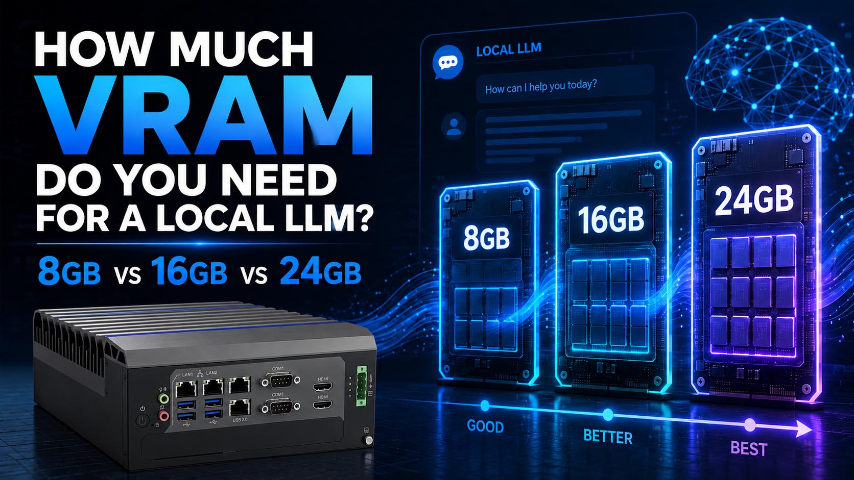 Open industrial edge AI box PC with a discrete MXM GPU module and memory installed on an engineering workbench